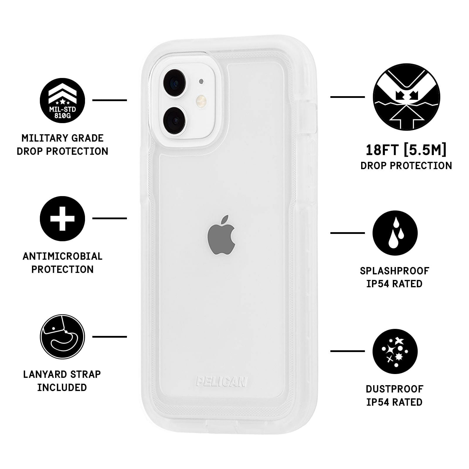 Pelican Marine Active Case for iPhone 13 Devices - Clear