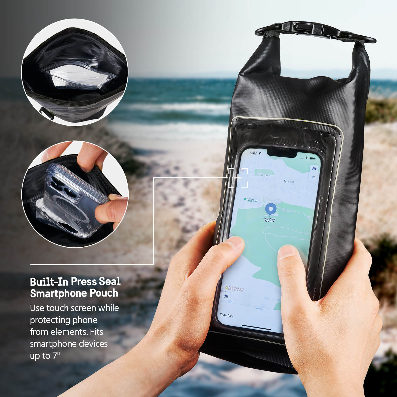 Marine Waterproof 2L Dry Bag (Stealth Black) - Dry Bag