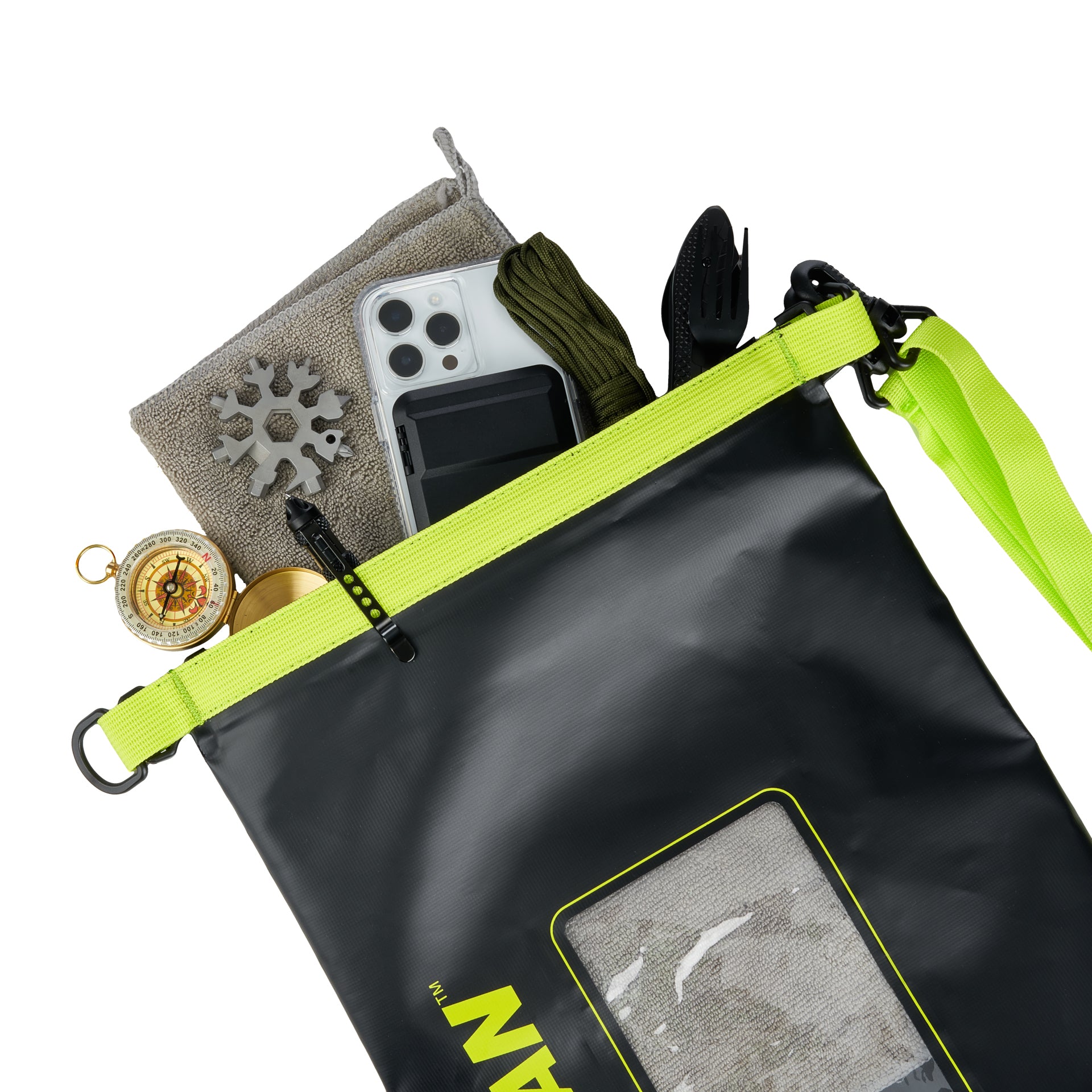 Marine Waterproof 5L Dry Bag (Black/Hi Vis Yellow) - Dry Bag