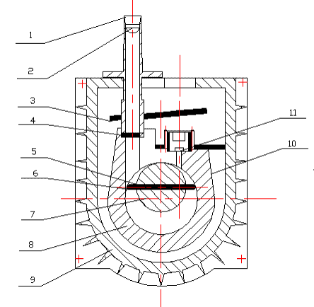 2XZ rotary vane vacuum pump section view