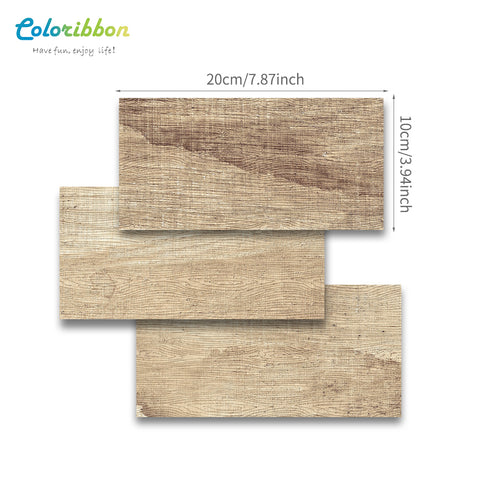 the size of coloribbon peel and stick waterproof wood grain tile sticker