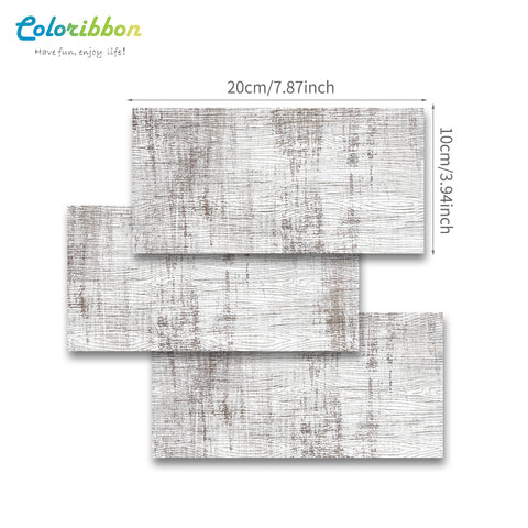the size of coloribbn white wood grain tile sticker is the standard brick size