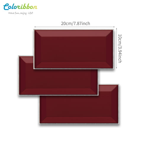 the size of red peel and stick 3d waterproof bathroom tile pattern
