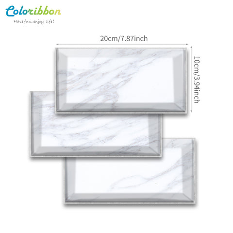 size of white marble decals for bathroom tiles