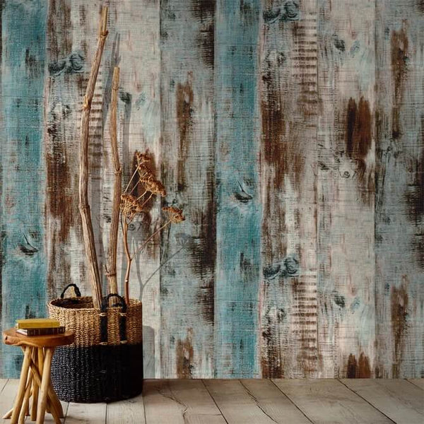 wood peel and stick wallpaper for laundry room