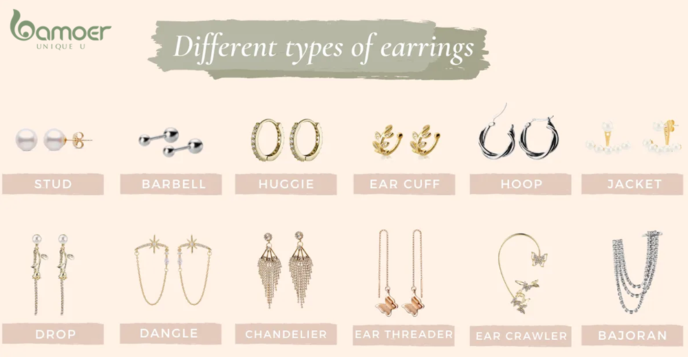 Bamoer Jewelry  Different Types of Earrings Set Style