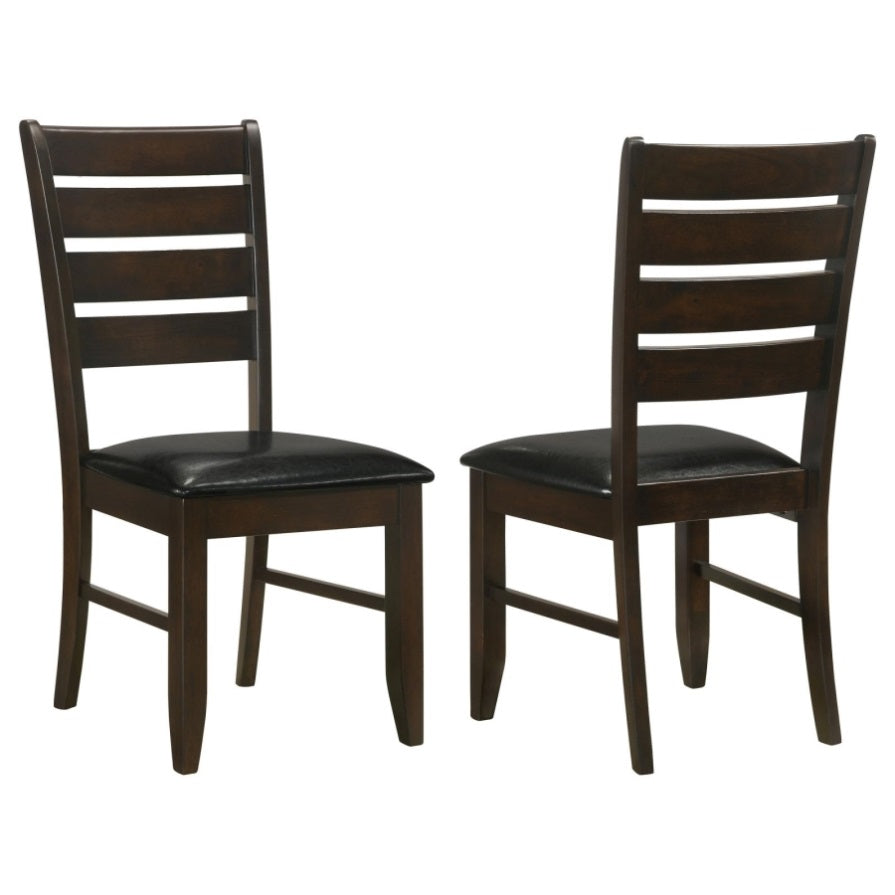 ZNTS Cappuccino and Black Padded Seat Side Chairs B062P145658