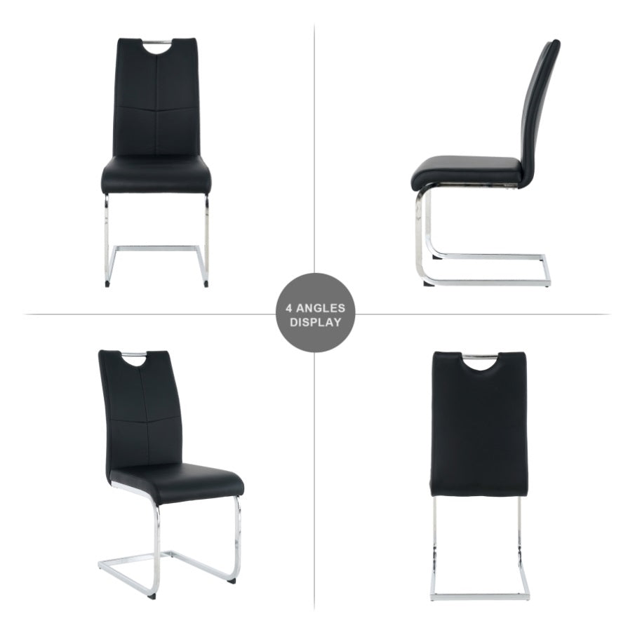 ZNTS Modern Dining Chairs with Faux Leather Padded Seat Dining Living Room Chairs Upholstered Chair with W210P143664