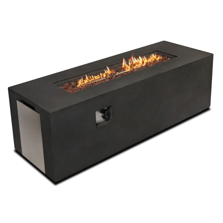 ZNTS Dark Grey 70inch Concrete Large Fire Pit Table W853P153122