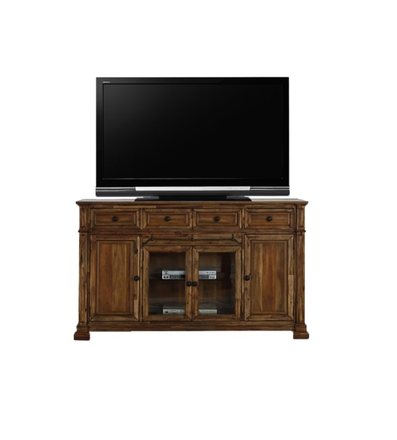 ZNTS Bridgevine Home Barclay 72 inch TV Stand Console, No Assembly Required, Rustic Acacia Finish B108P163858