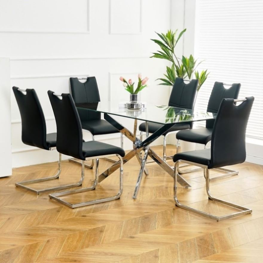 ZNTS Modern Dining Chairs with Faux Leather Padded Seat Dining Living Room Chairs Upholstered Chair with W210P143664