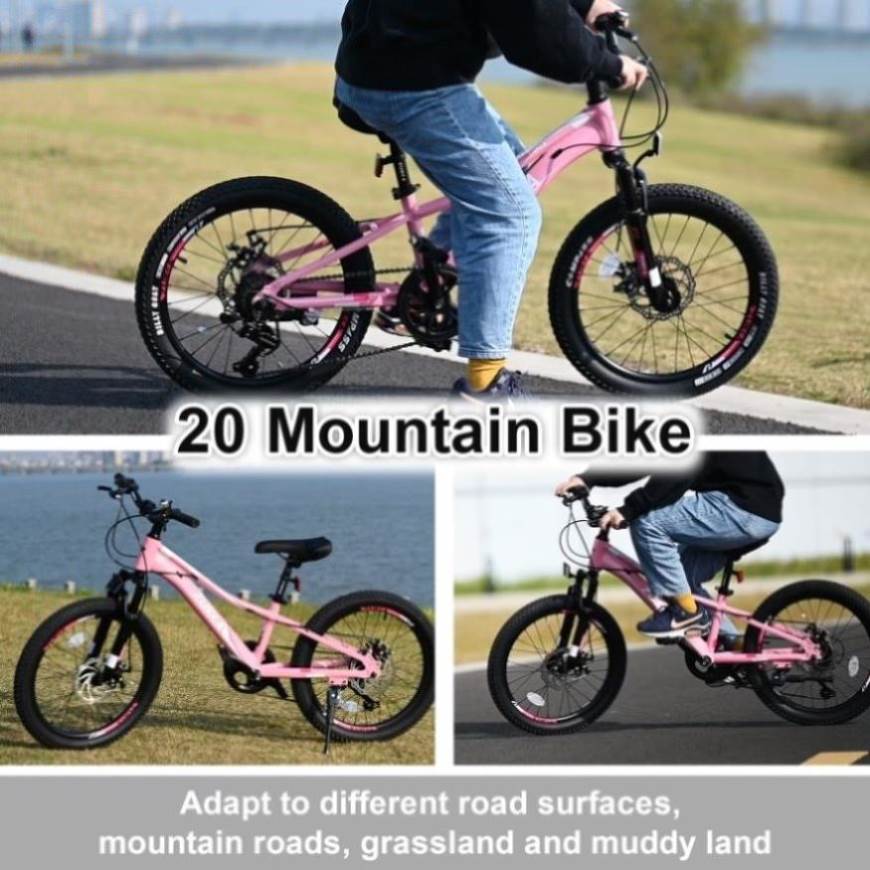 ZNTS Mountain Bike for Girls and Boys Mountain 20 inch shimano 7-Speed bike W101984861