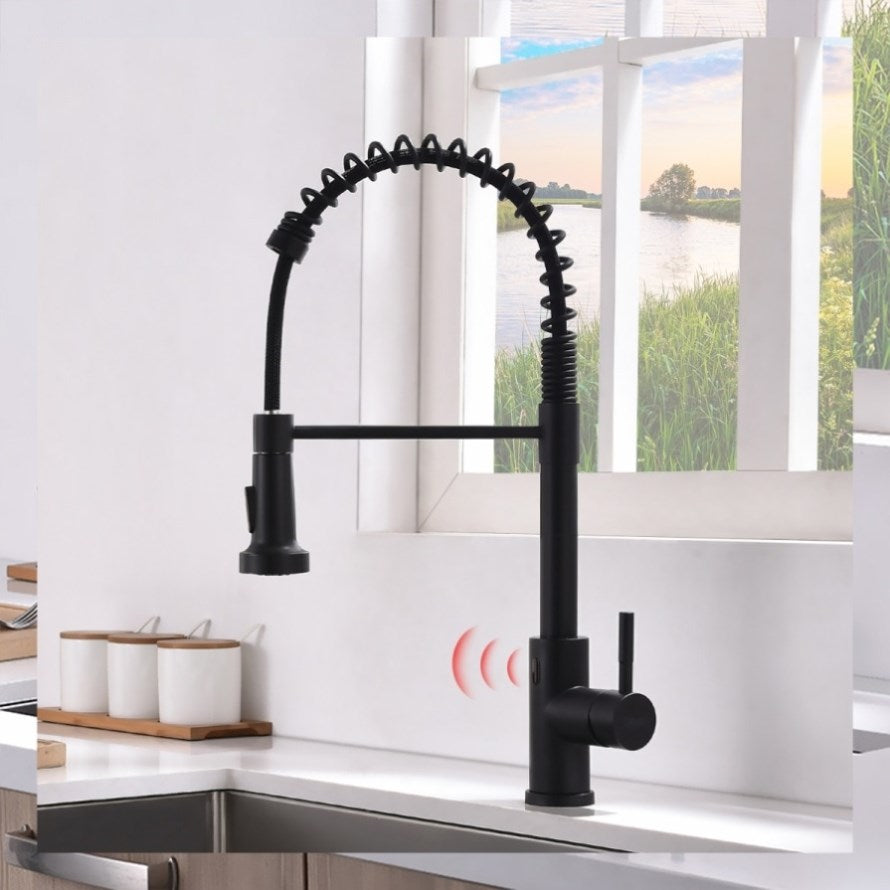 ZNTS Touchless Kitchen Faucet,Hands Free Automatic Smart Kitchen Faucet Black Smart Kitchen Faucet W1932P156238