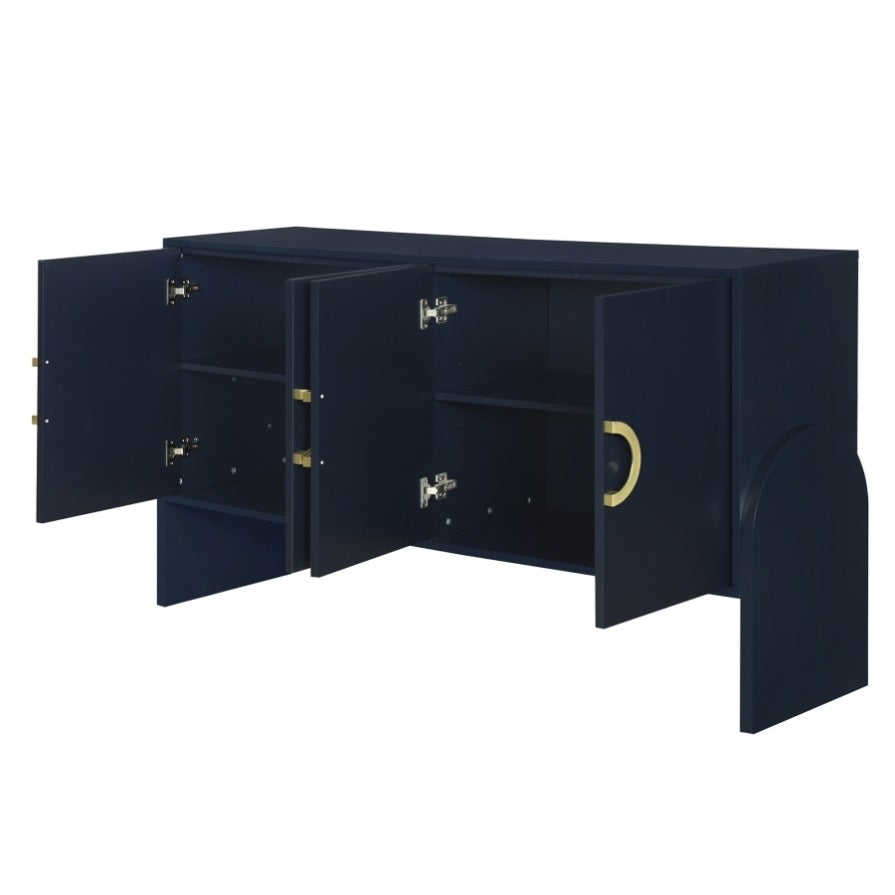 ZNTS U_Style Four-Door Metal Handle Storage Cabinet, Suitable for Study, Living room,Adjustable Shelf WF317432AAV
