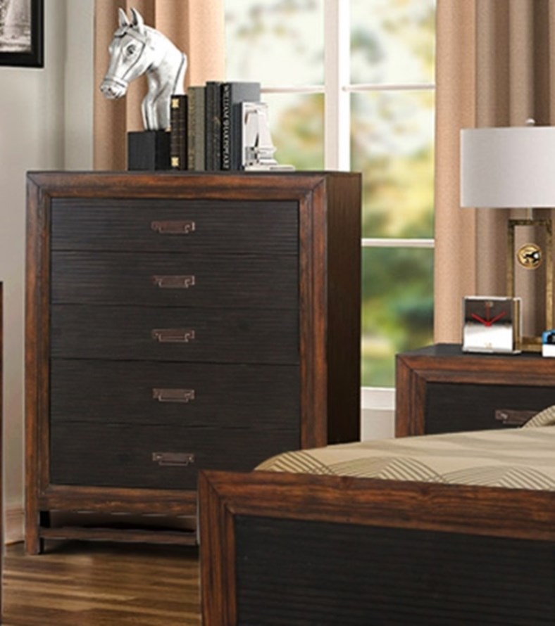 ZNTS Bridgevine Home Branson 5-drawer Chest, No Assembly Required, Two-Tone Finish B108P163826