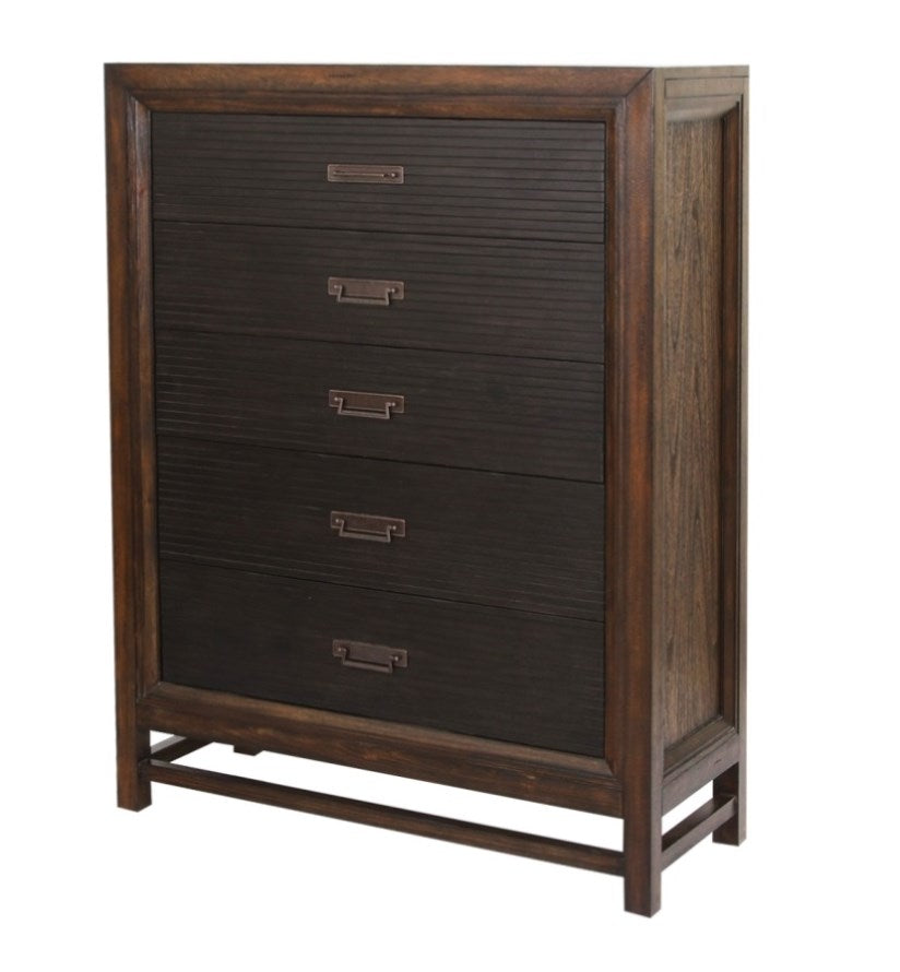 ZNTS Bridgevine Home Branson 5-drawer Chest, No Assembly Required, Two-Tone Finish B108P163826