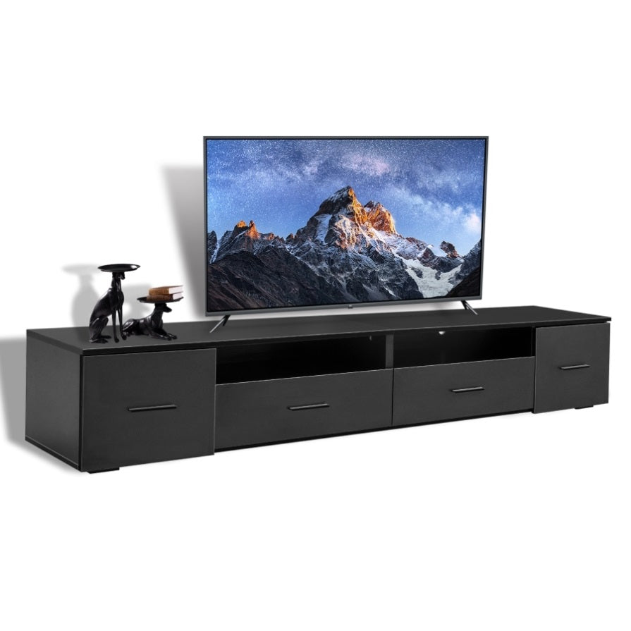 ZNTS Black TV for Living Room, Modern Entertainment Center for TV Up to 90 Inch, Large Led TV W162594697