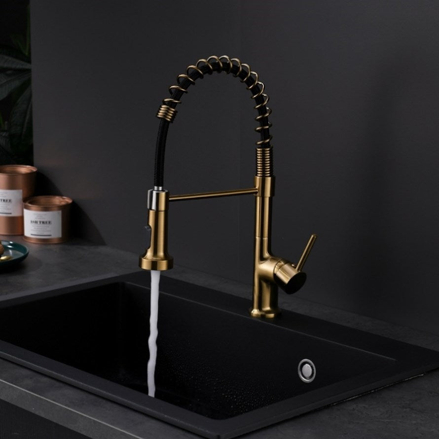 ZNTS Commercial Kitchen Faucet with Pull Down Sprayer, Single Handle Single Lever Kitchen Sink Faucet W1932P156147