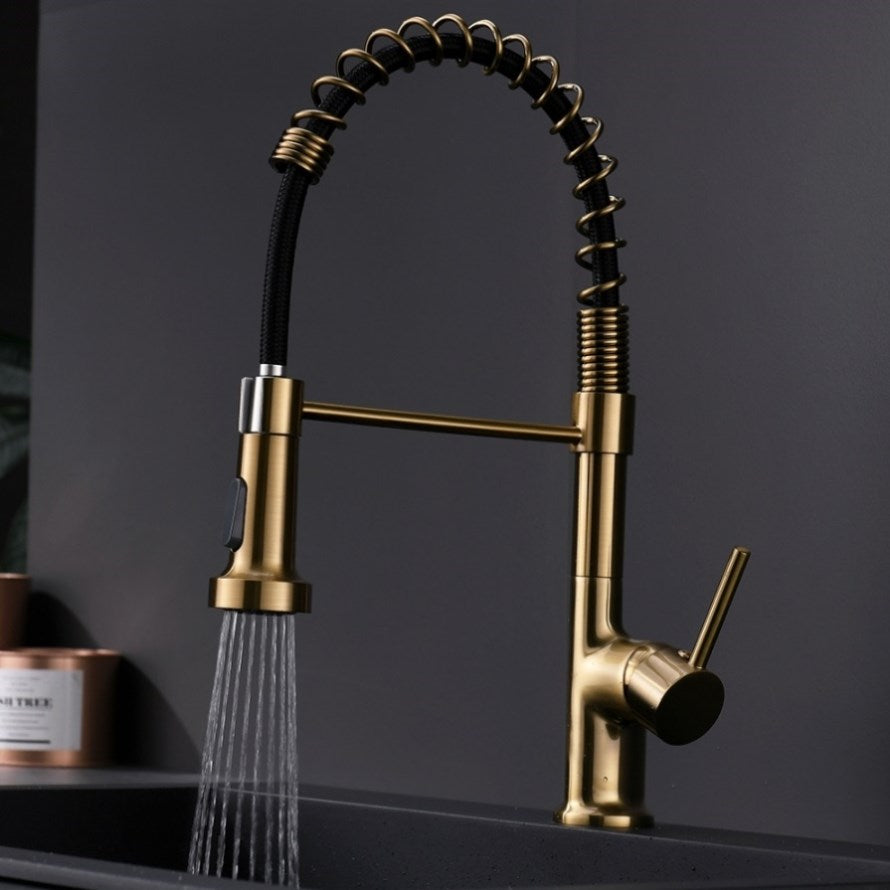 ZNTS Commercial Kitchen Faucet with Pull Down Sprayer, Single Handle Single Lever Kitchen Sink Faucet W1932P156147