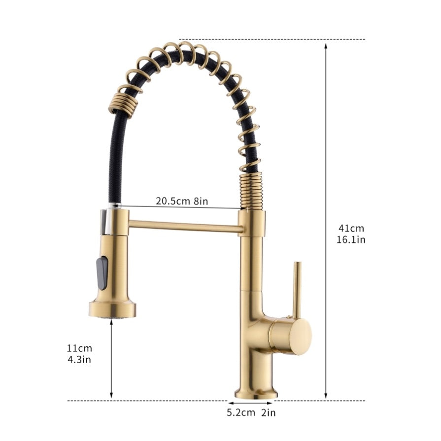 ZNTS Commercial Kitchen Faucet with Pull Down Sprayer, Single Handle Single Lever Kitchen Sink Faucet W1932P156147