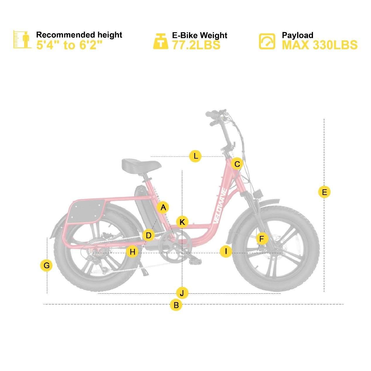 Size and Parameter for Velowave Parado S Electric Bike