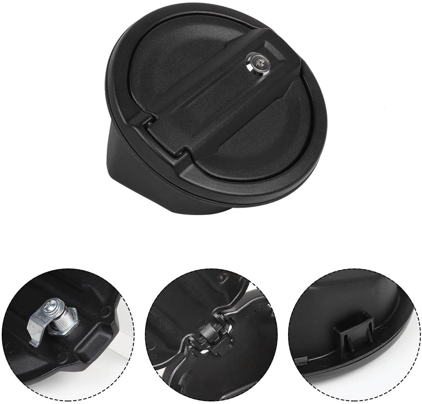 RT-TCZ For Jeep JL Gas Cap Cover, Locking Fuel Door for 2018-2020 Jeep Wrangler JL & Unlimited Sport Rubicon Sahara 2-Door 4-Door