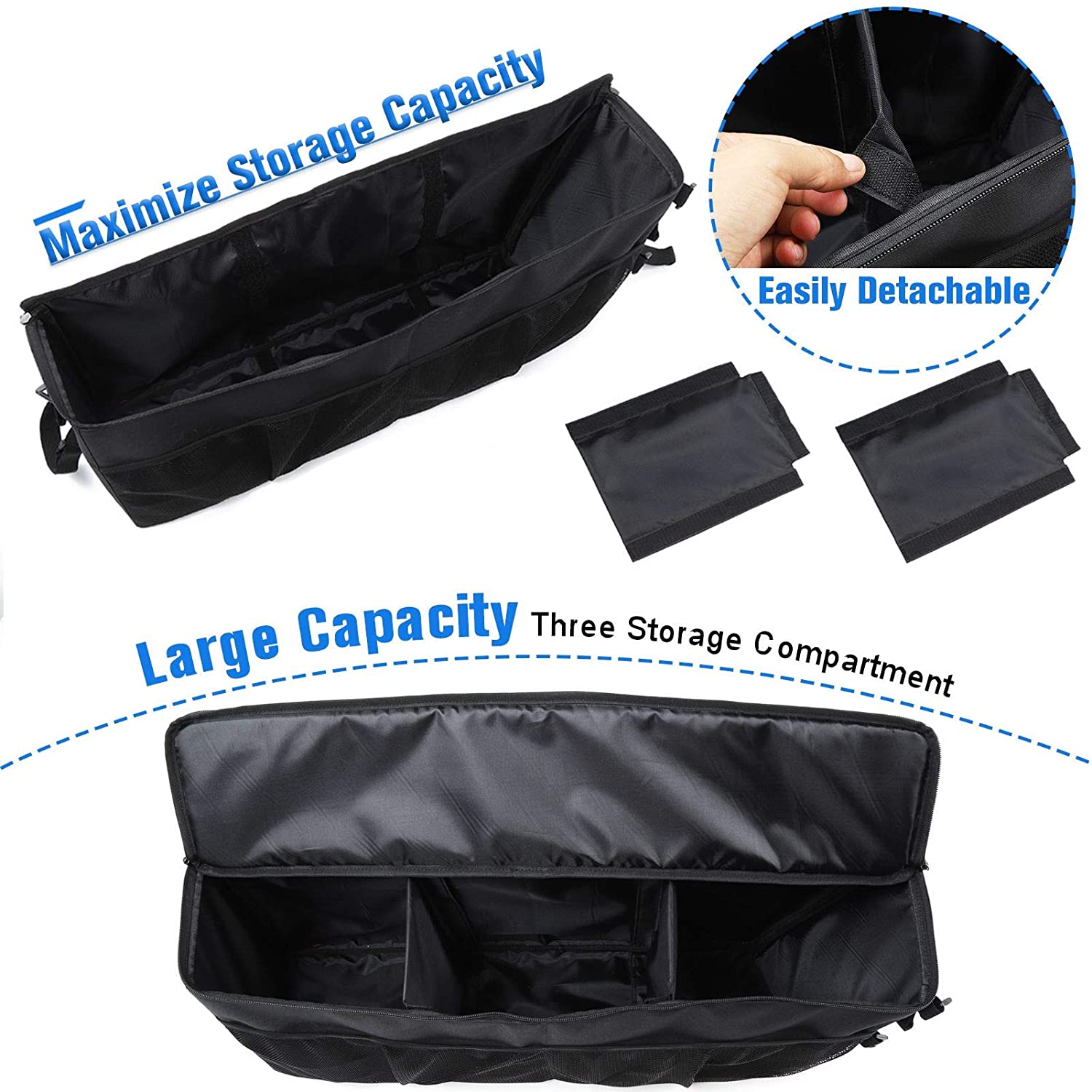 RT-TCZ Car Trunk Organizer, Rear Cargo Organizer Driver Side Storage Bag Pouches for 1997-2006 Jeep Wrangler TJ