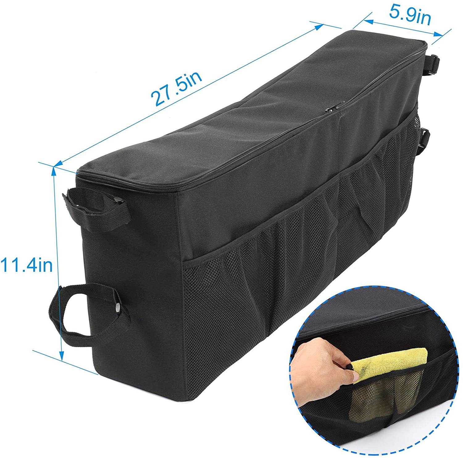 RT-TCZ Car Trunk Organizer, Rear Cargo Organizer Driver Side Storage Bag Pouches for 1997-2006 Jeep Wrangler TJ