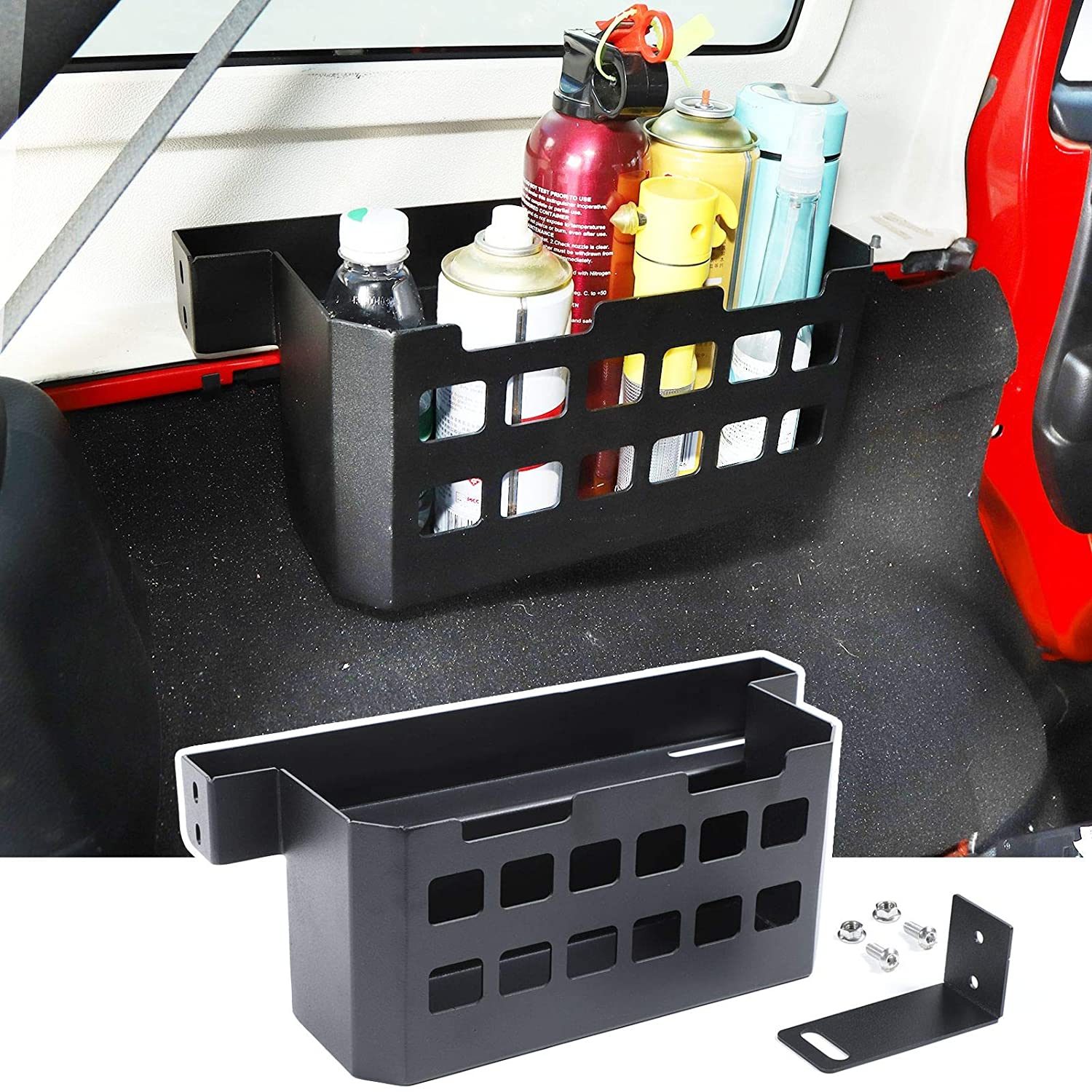 RT-TCZ Side Rear Trunk Cargo Rack Shelf Organizer Storage Tray Basket Holder for Jeep Wrangler TJ JK JL