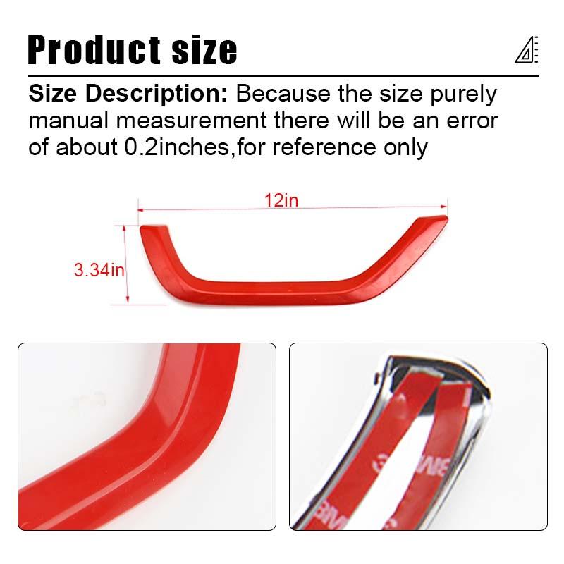 RT-TCZ Red Copilot Storage Net Pocket Trim Strip Cover Decor For Jeep Cherokee 2014+ Accessories