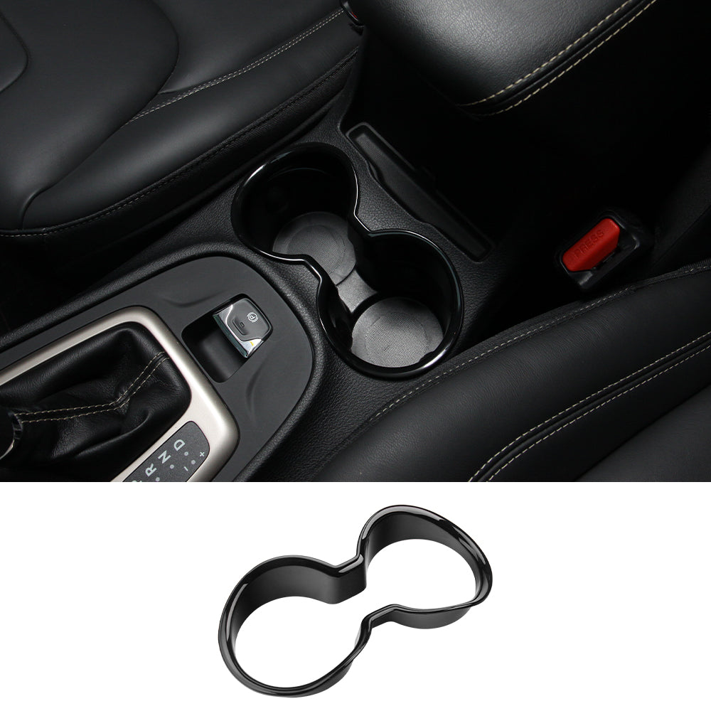 RT-TCZ Central Water Cup Holder Ring Decor Cover for Jeep Cherokee 2014-19