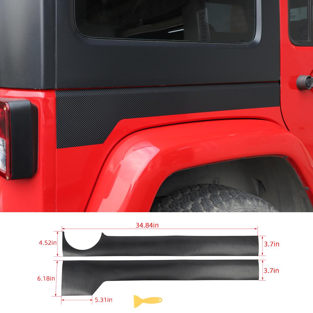 RT-TCZ Body Side Molding Sticker Cover Trim For Jeep Wrangler JK 2007-2017 Carbon Fiber 4Dr Accessories