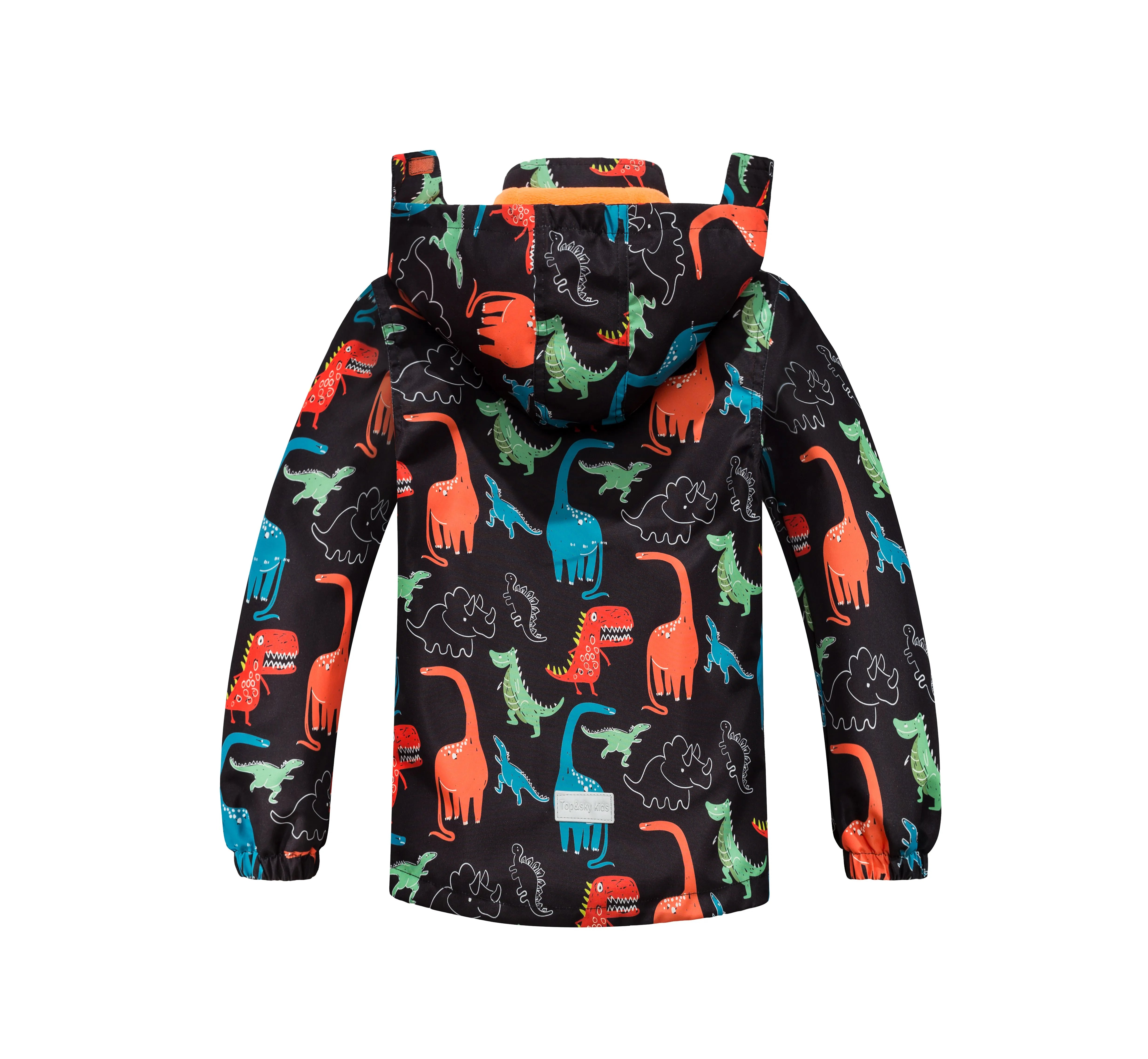 Boys Dinosaur Rain Jackets with Removable Hood Lightweight Waterproof Insulation Warm Windbreakers Raincoats