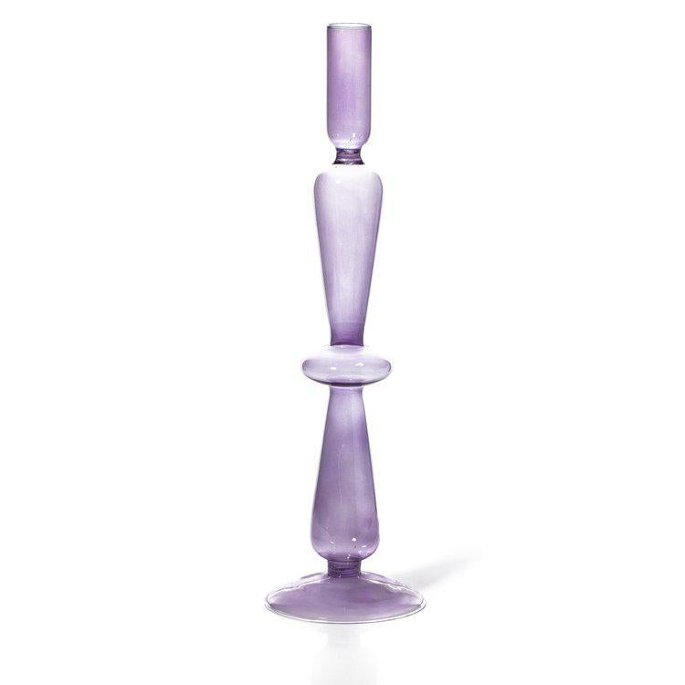 Taper Holder - Lilac colored glass