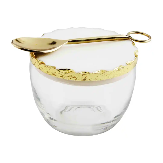 GOLD EDGE SALT CELLAR SET