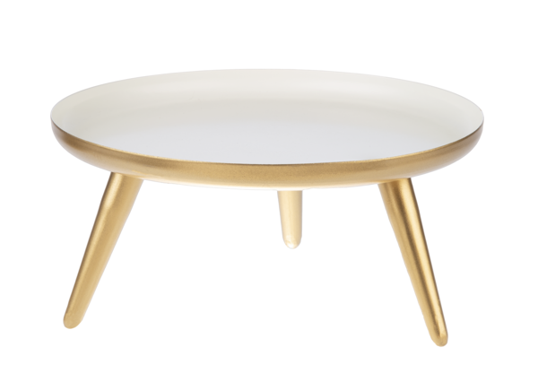 Enamel with Gold Tripod Base Pedestal Stand