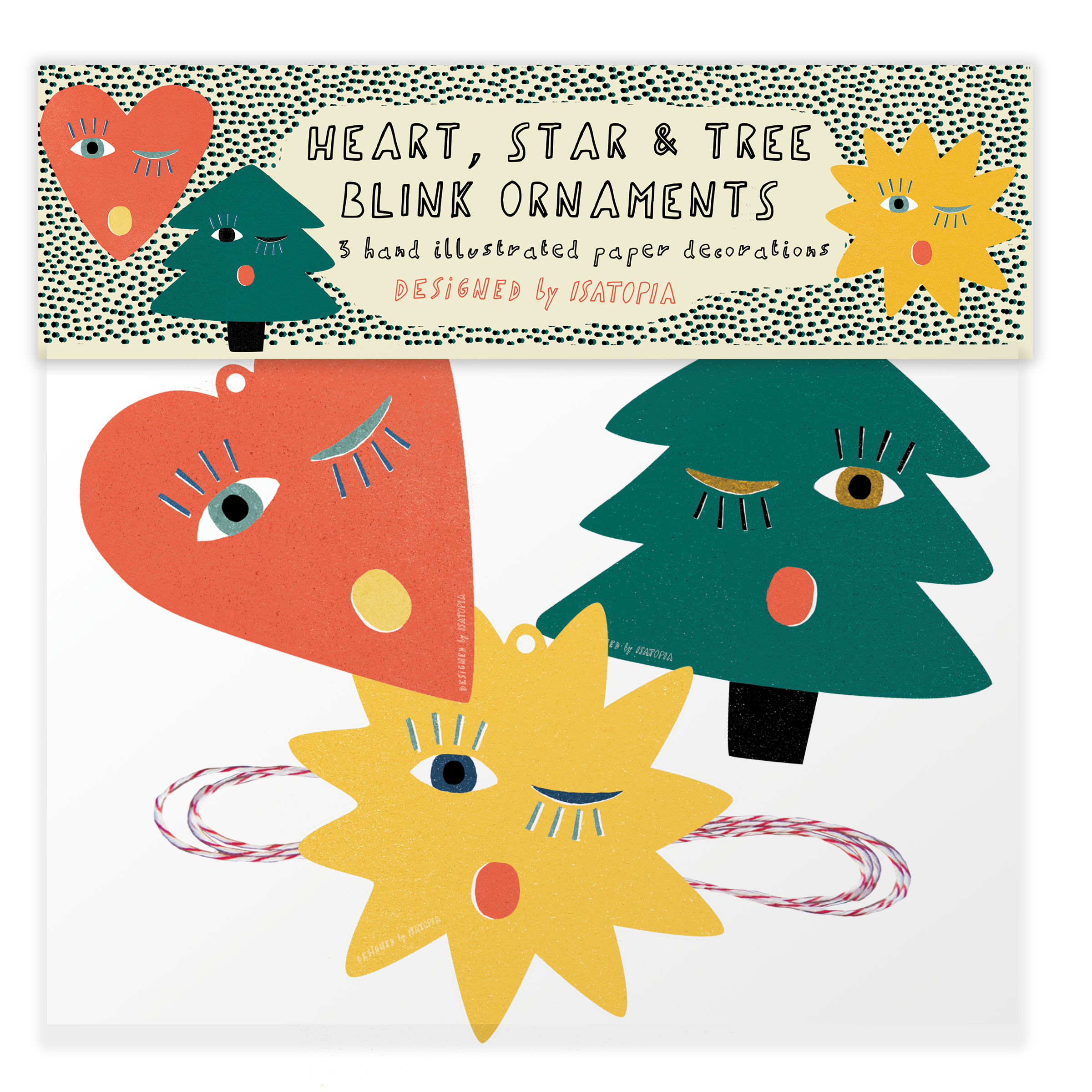 Blink Paper Ornaments Pack of 3