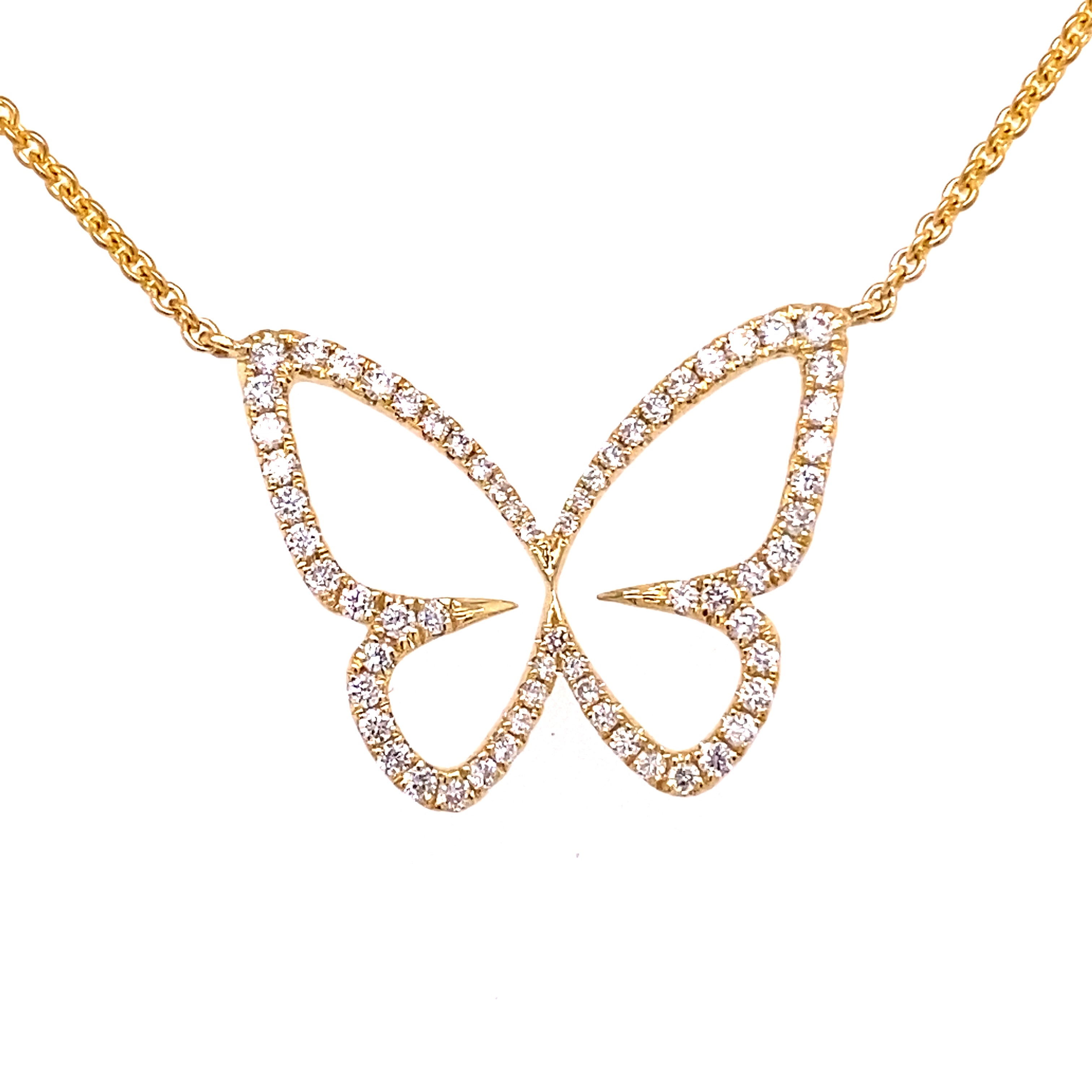 .51 CTW Round Brilliant Cut Diamond Butterfly Pendant set in 18KWG