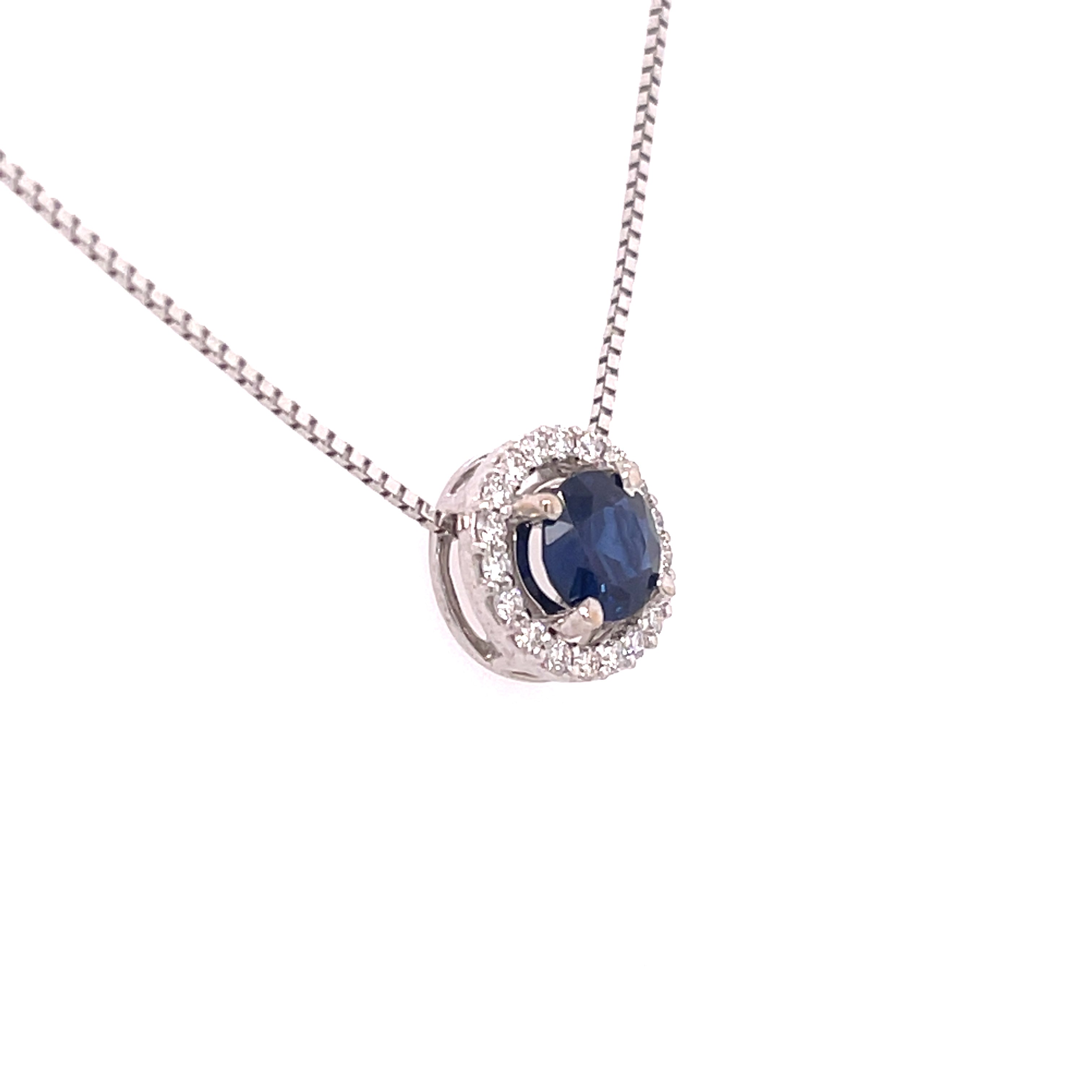 0.93 CT Sapphire and 0.20 CTW Diamond Pendant Set in 18 KWG