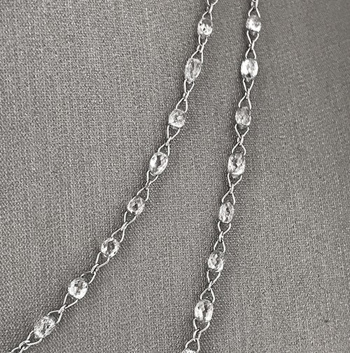 Natural diamond briolette bead 18Kt white gold necklace