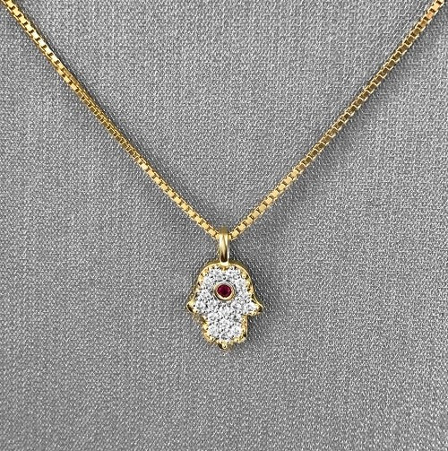 Diamond Hamsa Pendant