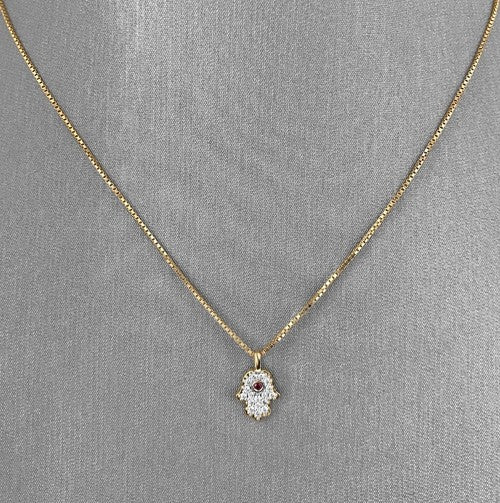 Diamond Hamsa Pendant