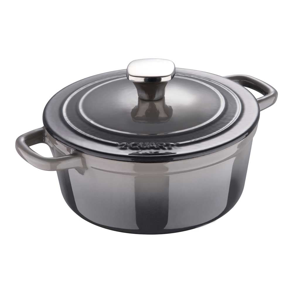 Legacy by MasterPRO - 2 Qt Legacy Enamel Cast Iron Dutch Oven, Fog