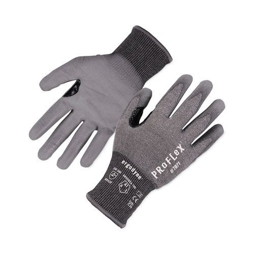 Ergodyne Proflex 7071 Ansi A7 Pu Coated Cr Gloves Gray Small 12 Pairs/pack