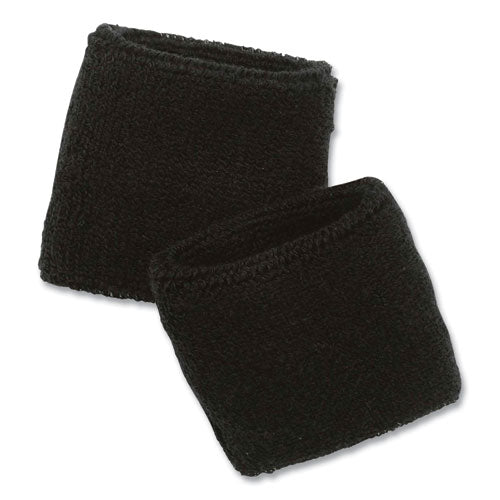Ergodyne Chill-its 6500 Wrist Terry Cloth Sweatband Cotton Terry One Size Fits Most Black