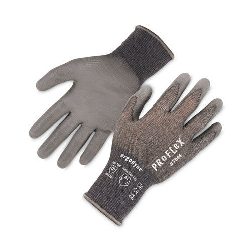 Ergodyne Proflex 7044 Ansi A4 Pu Coated Cr Gloves Gray Medium 12 Pairs/pack