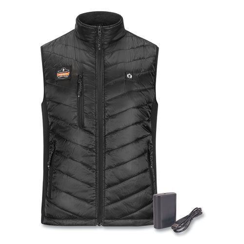 Ergodyne N-ferno 6495 Rechargeable Heated Vest With Battery Power Bank Fleece/polyester 4x-large Black