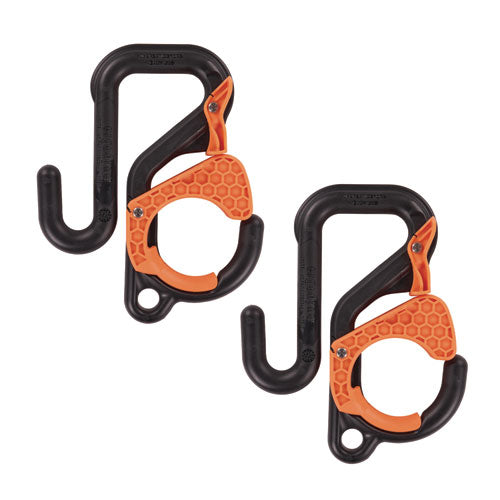 Ergodyne Squids 3178 Locking Aerial Bucket Hook Tethering Pt 8.27x6.69x2.17 Black/orange Max 40 Lb2/pk Ships In 1-3 Bus Days