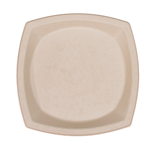Dart Compostable Fiber Dinnerware Proplanet Seal Plate 10x10 Tan 500/Case