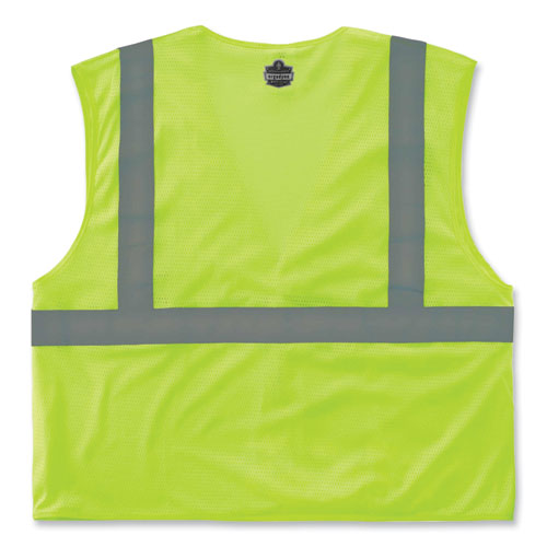 Ergodyne Glowear 8210hl Class 2 Economy Mesh Hook And Loop Vest Polyester Small/medium Lime